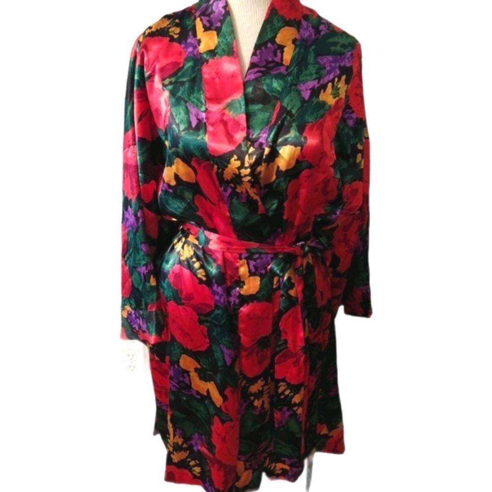 Vintage Victoria's Secret Gold Label Floral Robe Size Large See - Picture 8 of 8